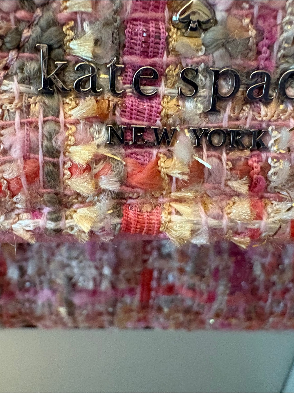 kate spade Pink Tweed Shoulder Bag with Chain Strap and Top Handle - Picture 3 of 13